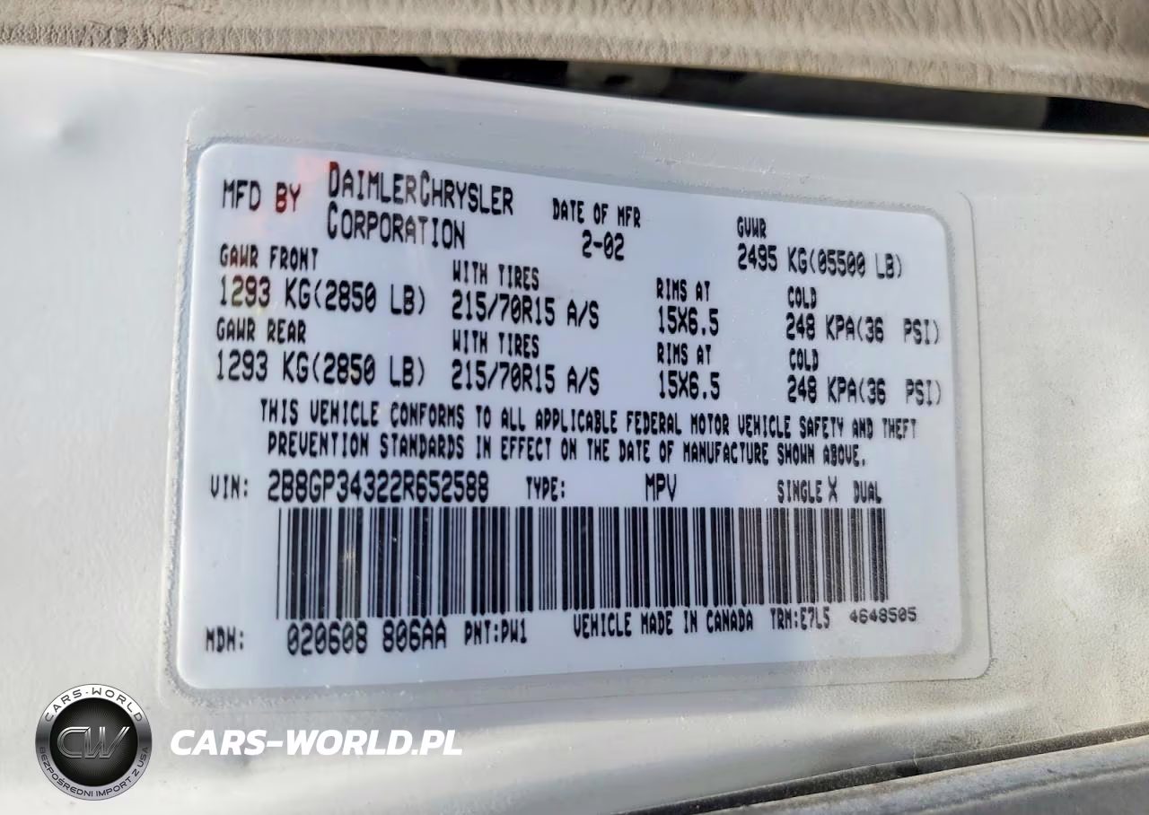 2002 Dodge Grand Caravan El VIN:2B8GP34322R652588 - 13