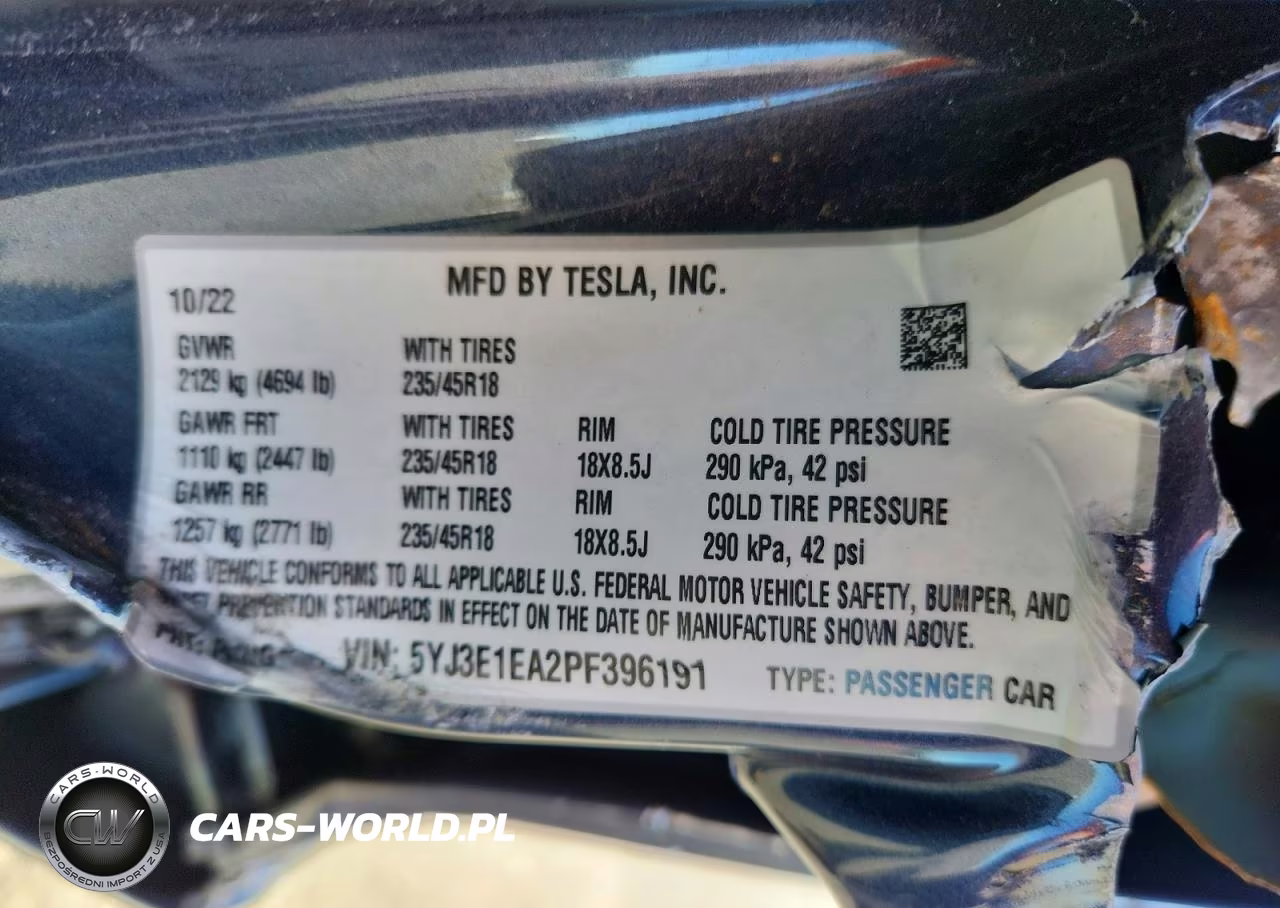 2023 Tesla Model 3 VIN:5YJ3E1EA2PF396191 - 12