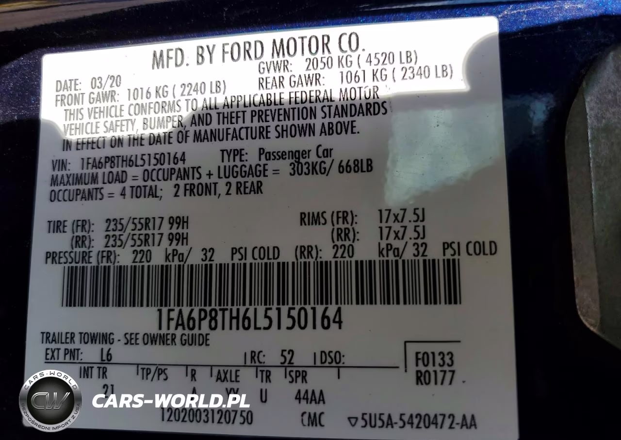 2020 Ford Mustang VIN:1FA6P8TH6L5150164 - 12