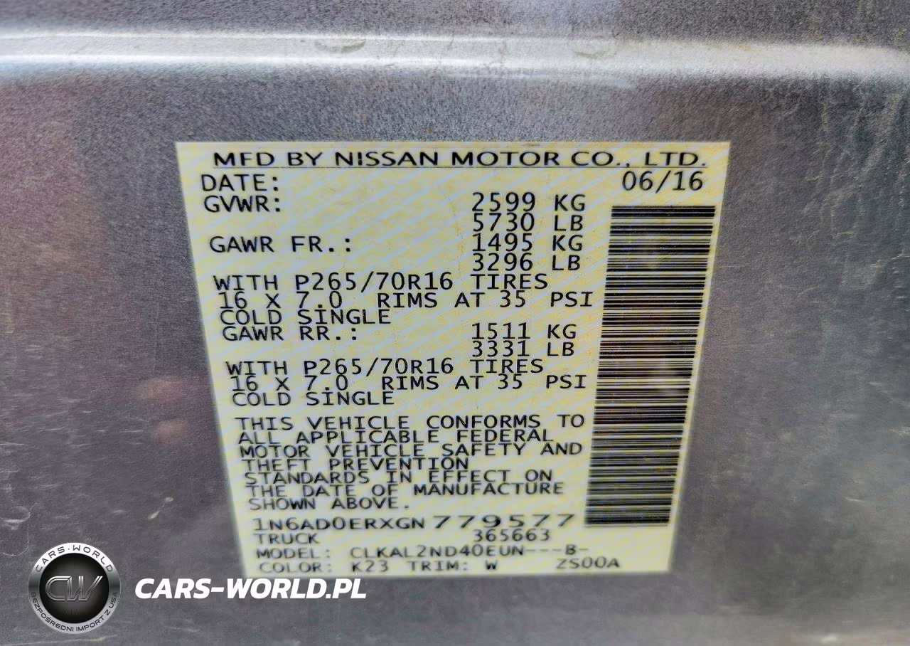 2016 Nissan Frontier Sv VIN:1N6AD0ERXGN779577 - 12