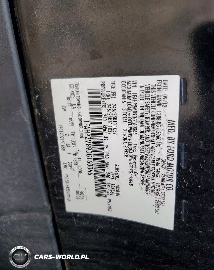 2013 Ford Taurus Police Interceptor VIN:1FAHP2M89DG160066 - 12