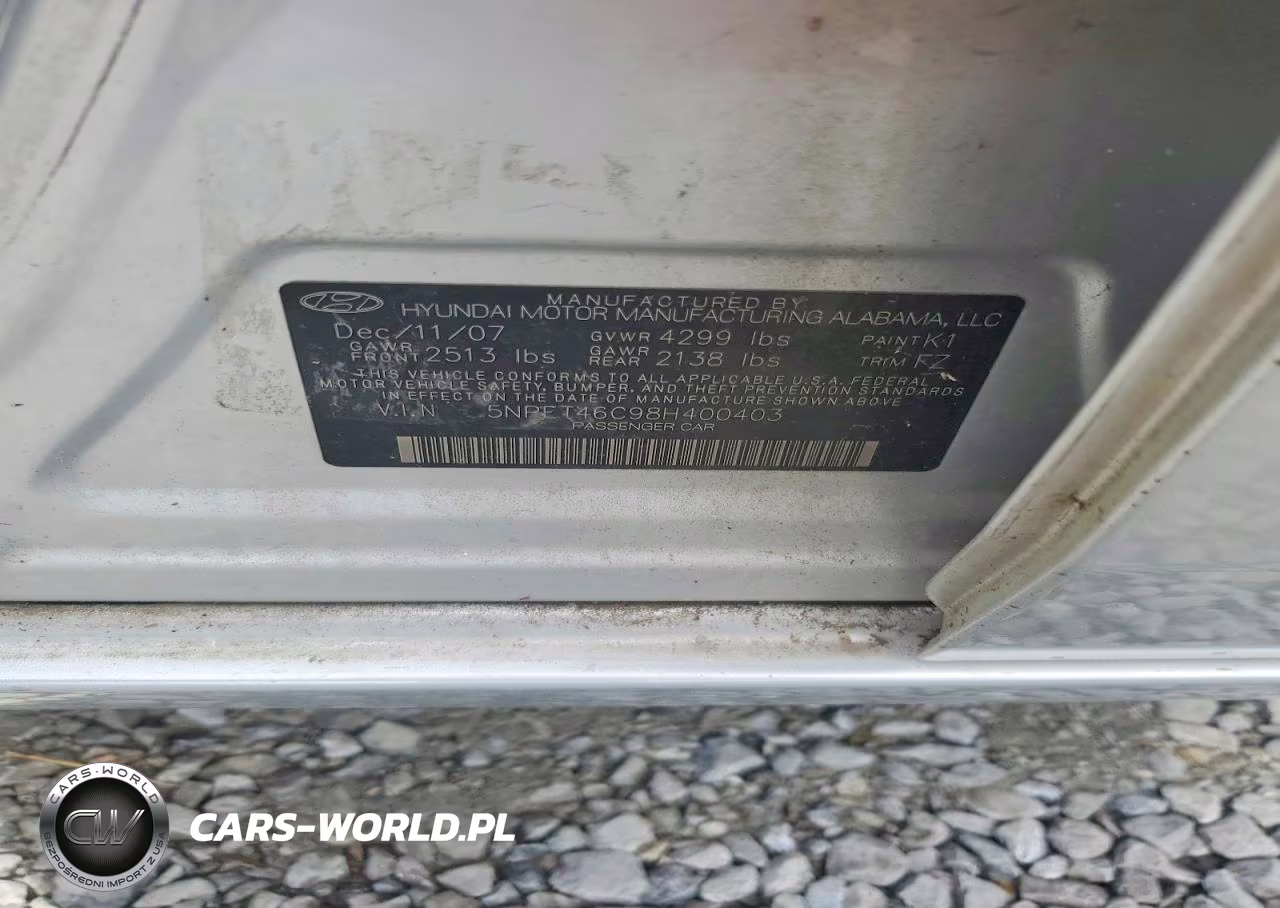 2008 Hyundai Sonata Gls VIN:5NPET46C98H400403 - 12
