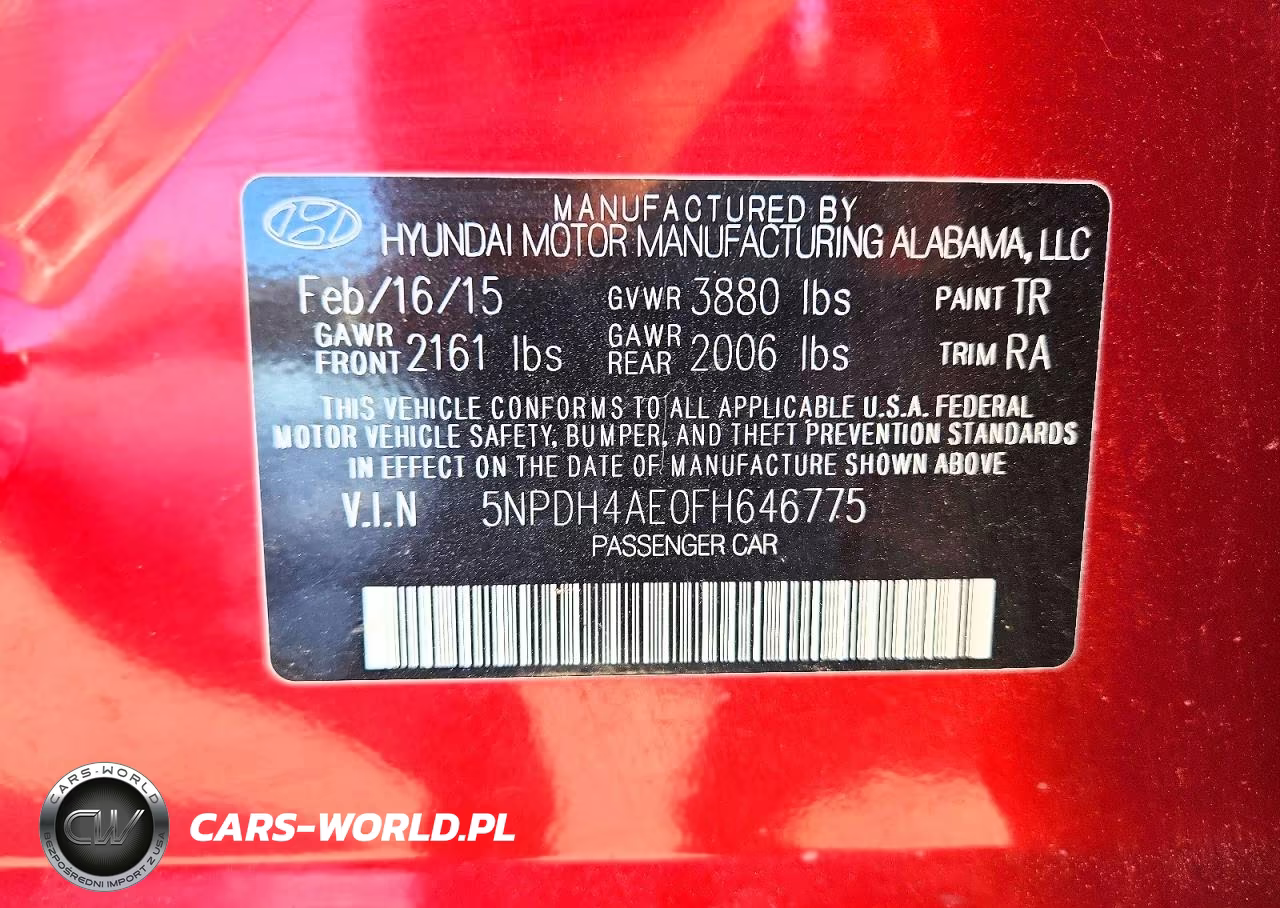 2015 Hyundai Elantra Se VIN:5NPDH4AE0FH646775 - 12