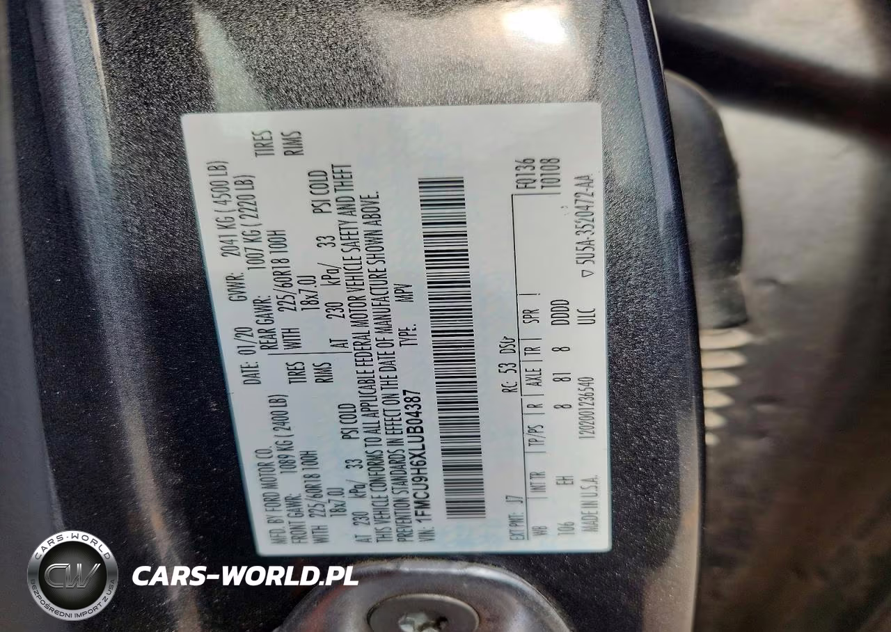 2020 Ford Escape Sel VIN:1FMCU9H6XLUB04387 - 12