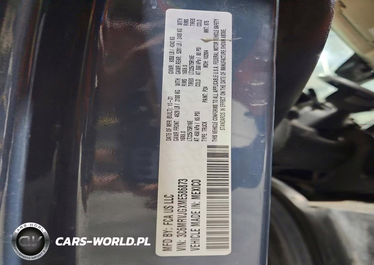 2021 Ram Promaster 3500 3500 High VIN:3C6MRVJGXME586873 - 13