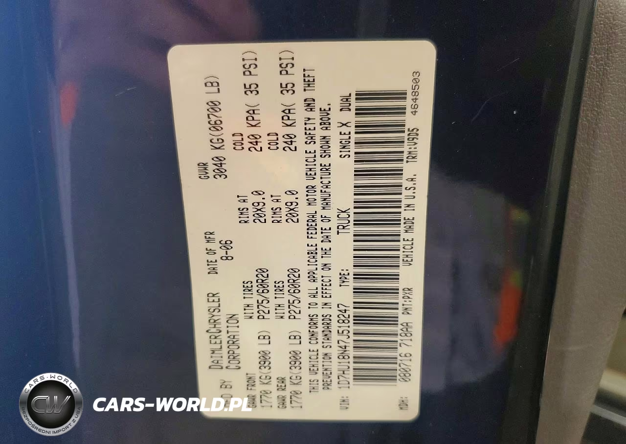 2007 Dodge Ram 1500 St VIN:1D7HU18N47J518247 - 12