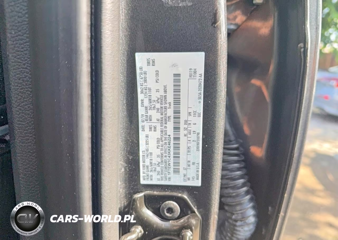 2019 Ford F150 Supercrew VIN:1FTEW1C43KKE46224 - 10