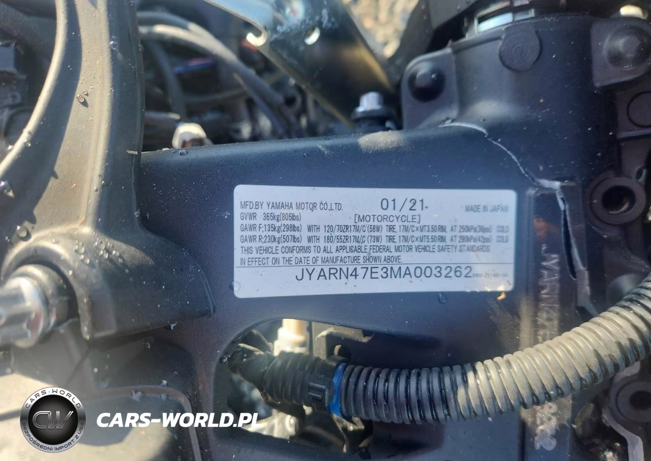 2021 Yamaha Xsr900 VIN:JYARN47E3MA003262 - 9