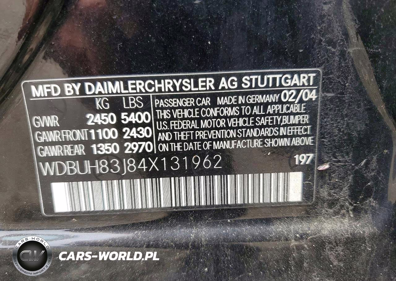2004 Mercedes-Benz E 500 4Matic VIN:WDBUH83J84X131962 - 12