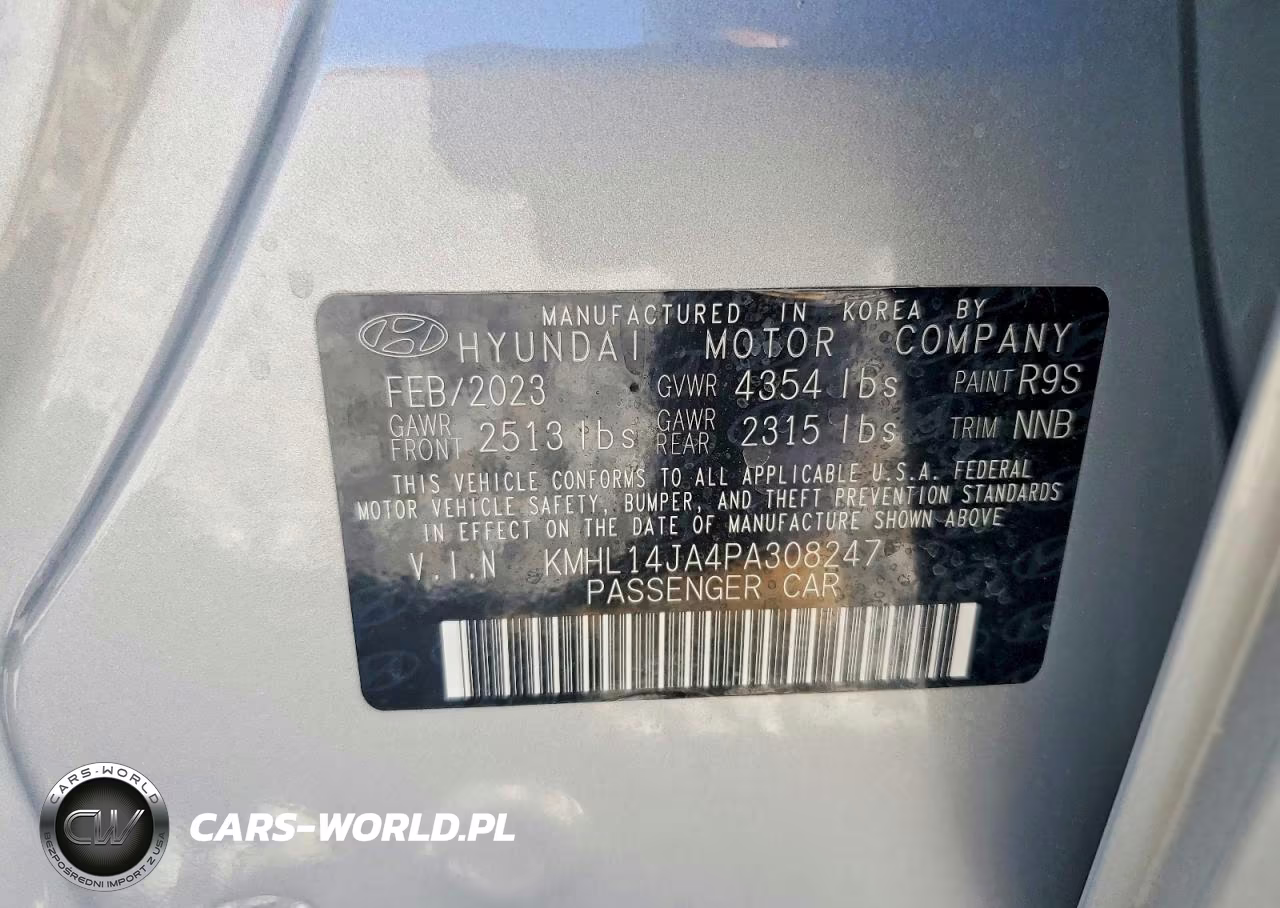 2023 Hyundai Sonata Sel VIN:KMHL14JA4PA308247 - 13