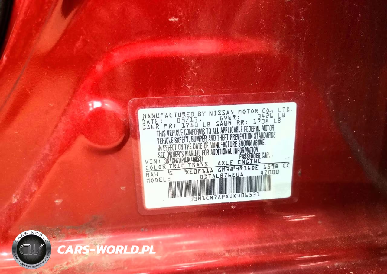 2018 Nissan Versa Sv VIN:3N1CN7APXJK406531 - 12