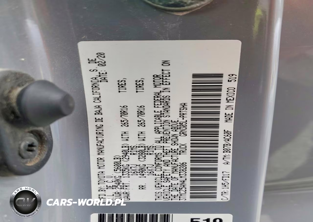 2020 TOYOTA TACOMA DOU DOUBLE CAB VIN:3TMCZ5AN4LM338206 - 12