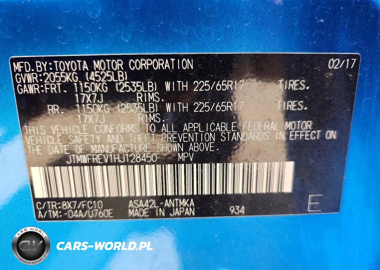 2017 Toyota Rav4 Xle VIN:JTMWFREV1HJ128450 - 12