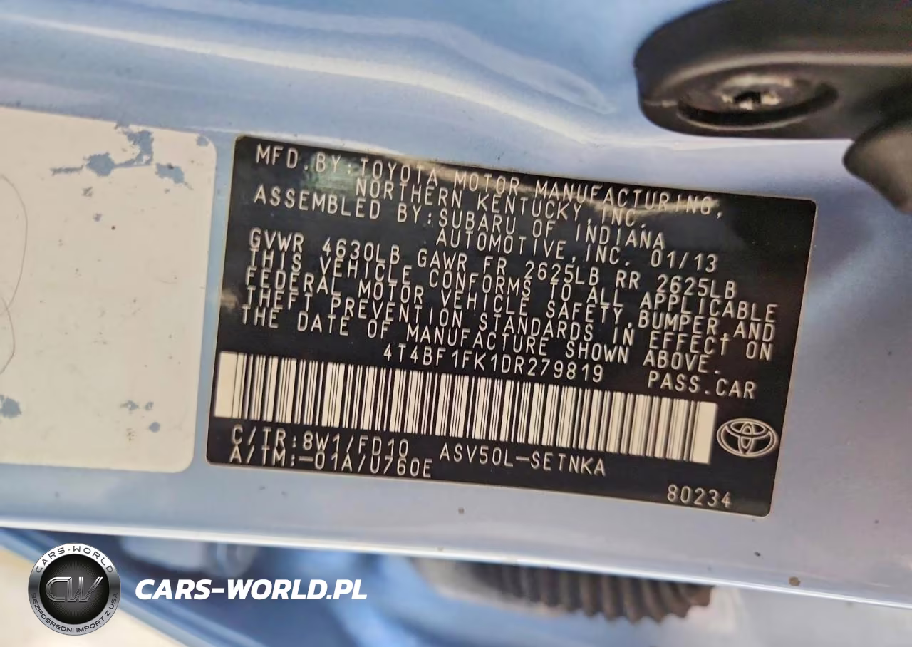 2013 Toyota Camry Le VIN:4T4BF1FK1DR279819 - 12