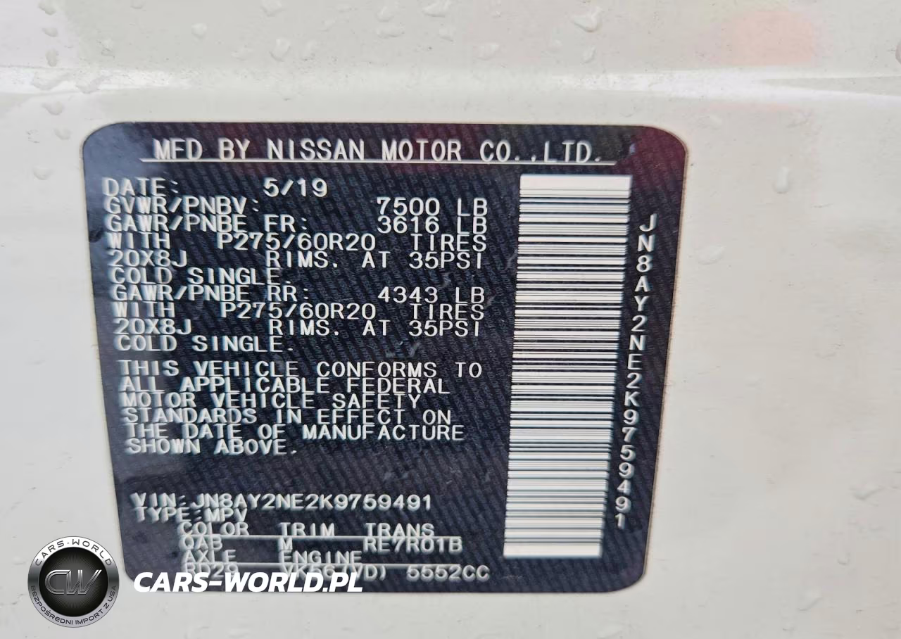 2019 Nissan Armada Platinum VIN:JN8AY2NE2K9759491 - 13