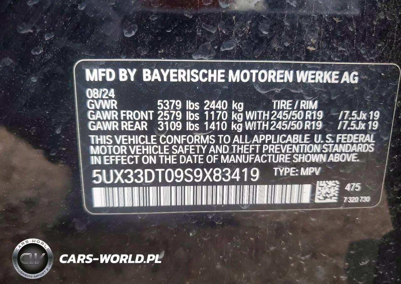 2025 BMW X4 xDrive30I VIN:5UX33DT09S9X83419 - 13