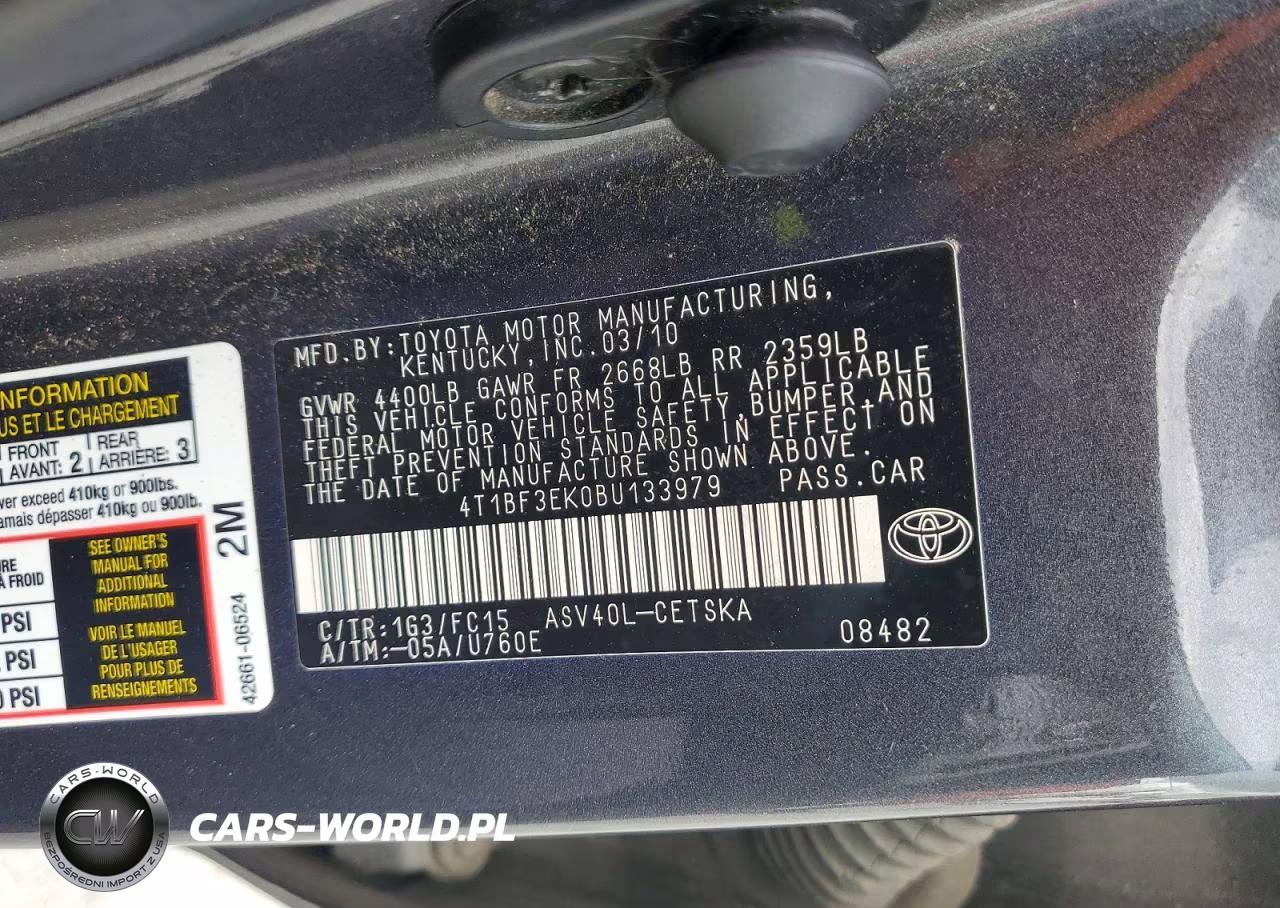 2011 Toyota Camry Se VIN:4T1BF3EK0BU133979 - 12