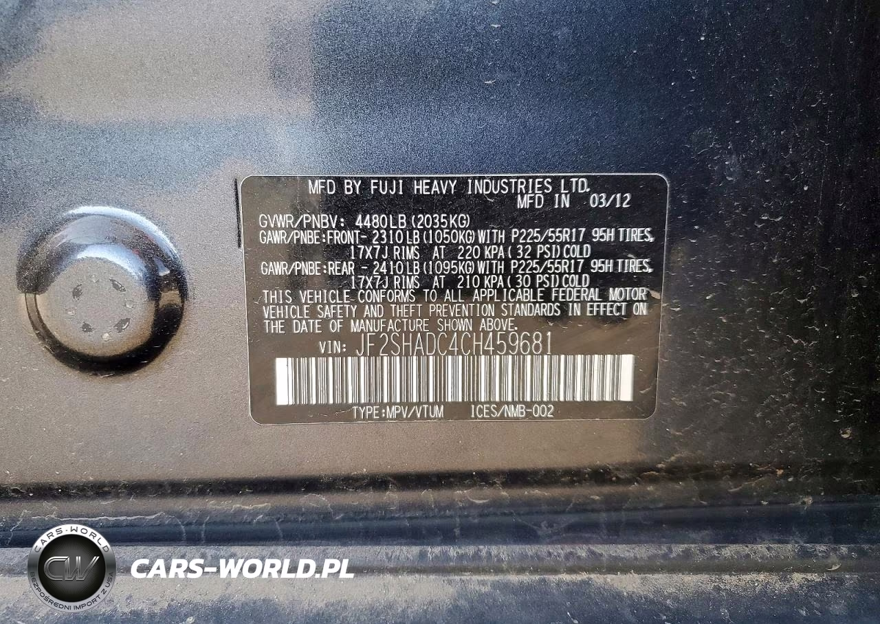 2012 Subaru Forester 2.5X Premium VIN:JF2SHADC4CH459681 - 12
