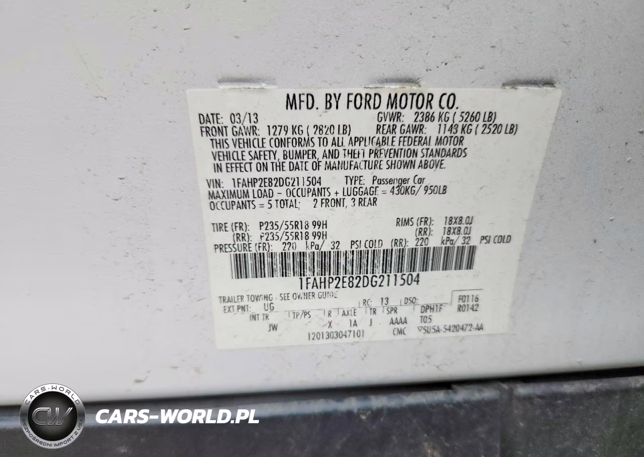 2013 Ford Taurus Sel VIN:1FAHP2E82DG211504 - 12