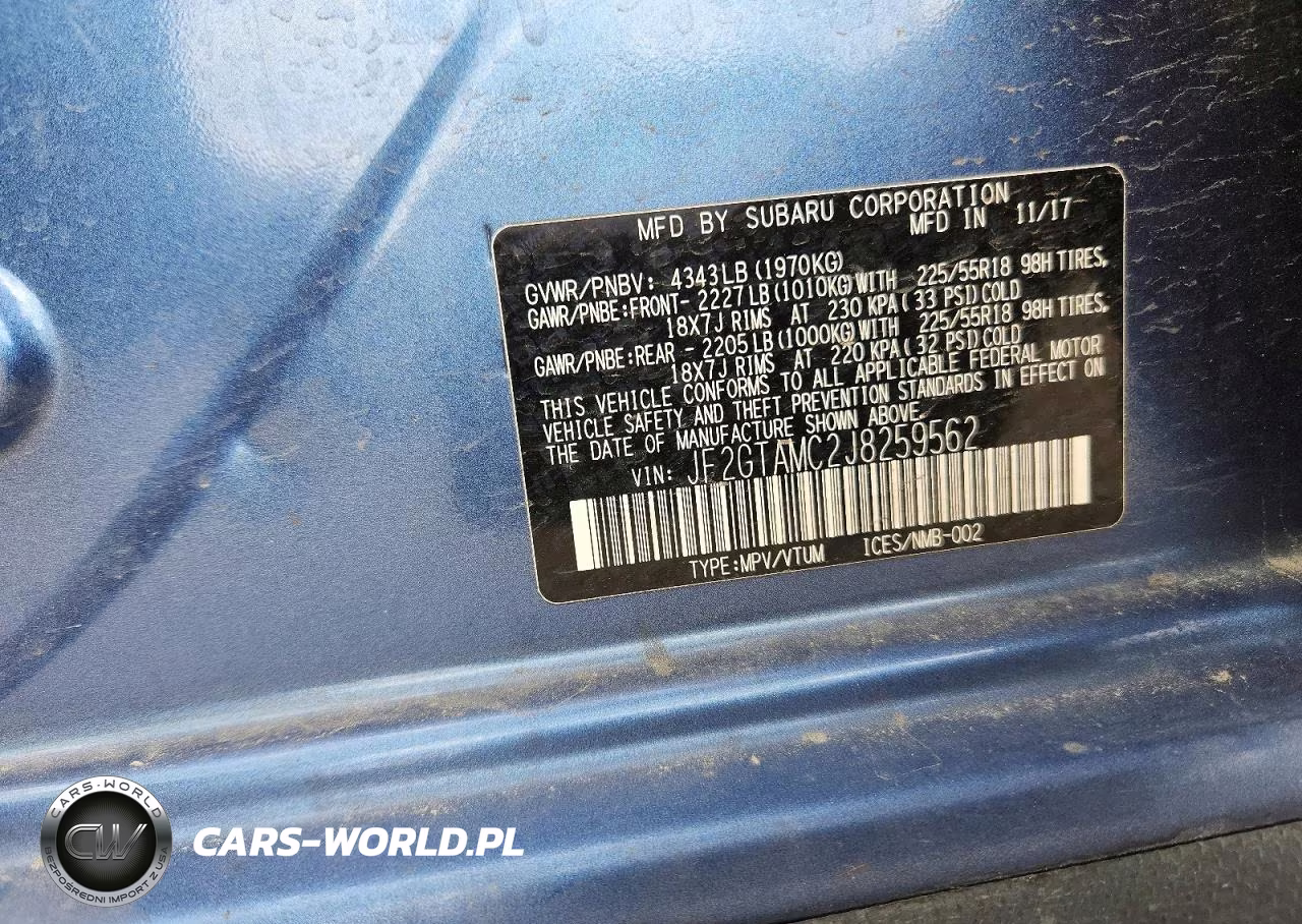 2018 Subaru Crosstrek Limited VIN:JF2GTAMC2J8259562 - 12