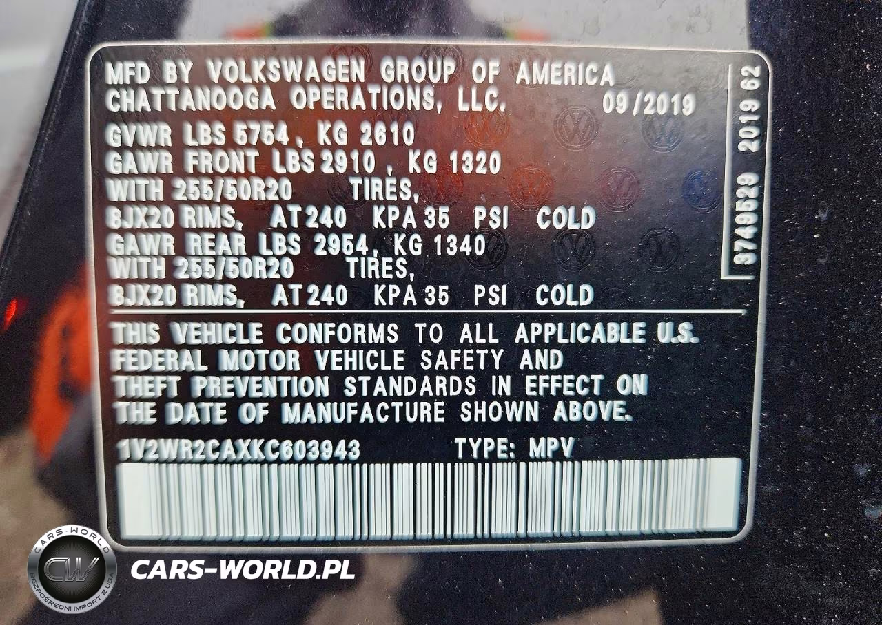 2019 Volkswagen Atlas Se VIN:1V2WR2CAXKC603943 - 13