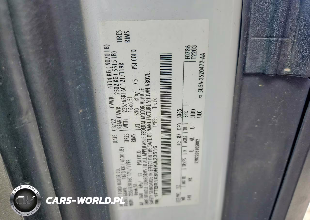 2022 Ford Transit 250 Delivery Van VIN:1FTBR1X80NKA23516 - 13