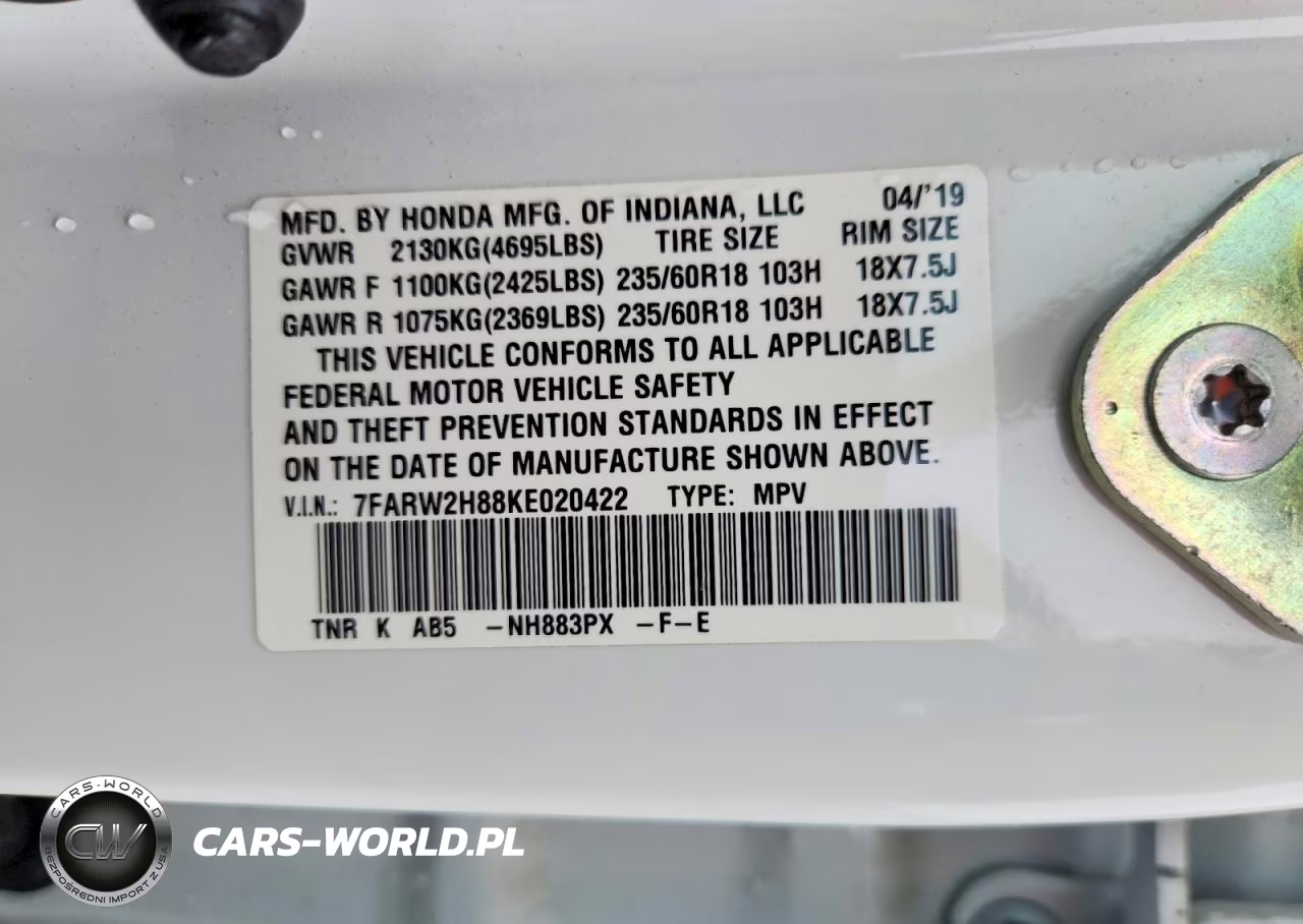 2019 Honda Cr-V Exl VIN:7FARW2H88KE020422 - 13