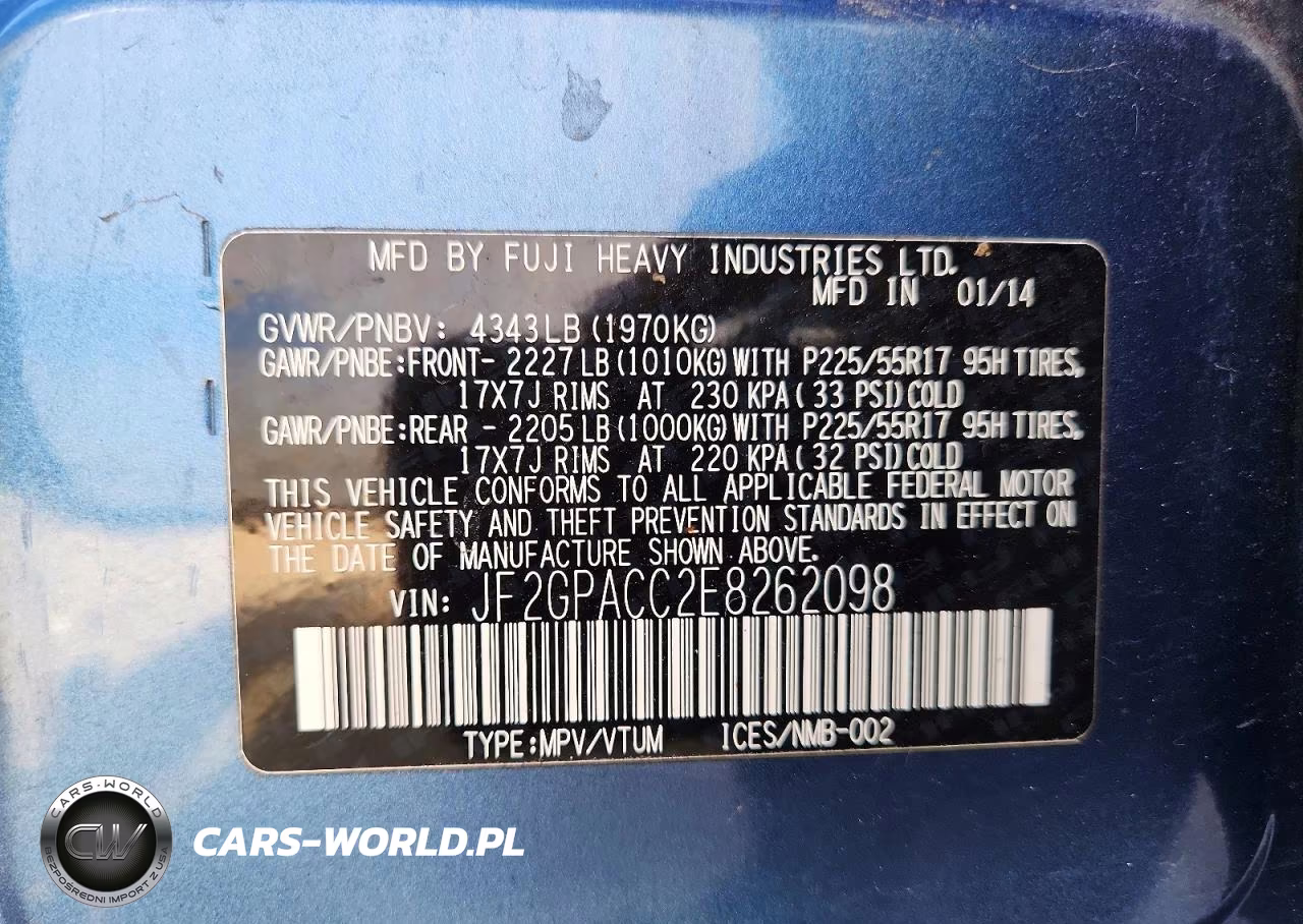 2014 Subaru Xv Crosstrek 2.0I Premium VIN:JF2GPACC2E8262098 - 13