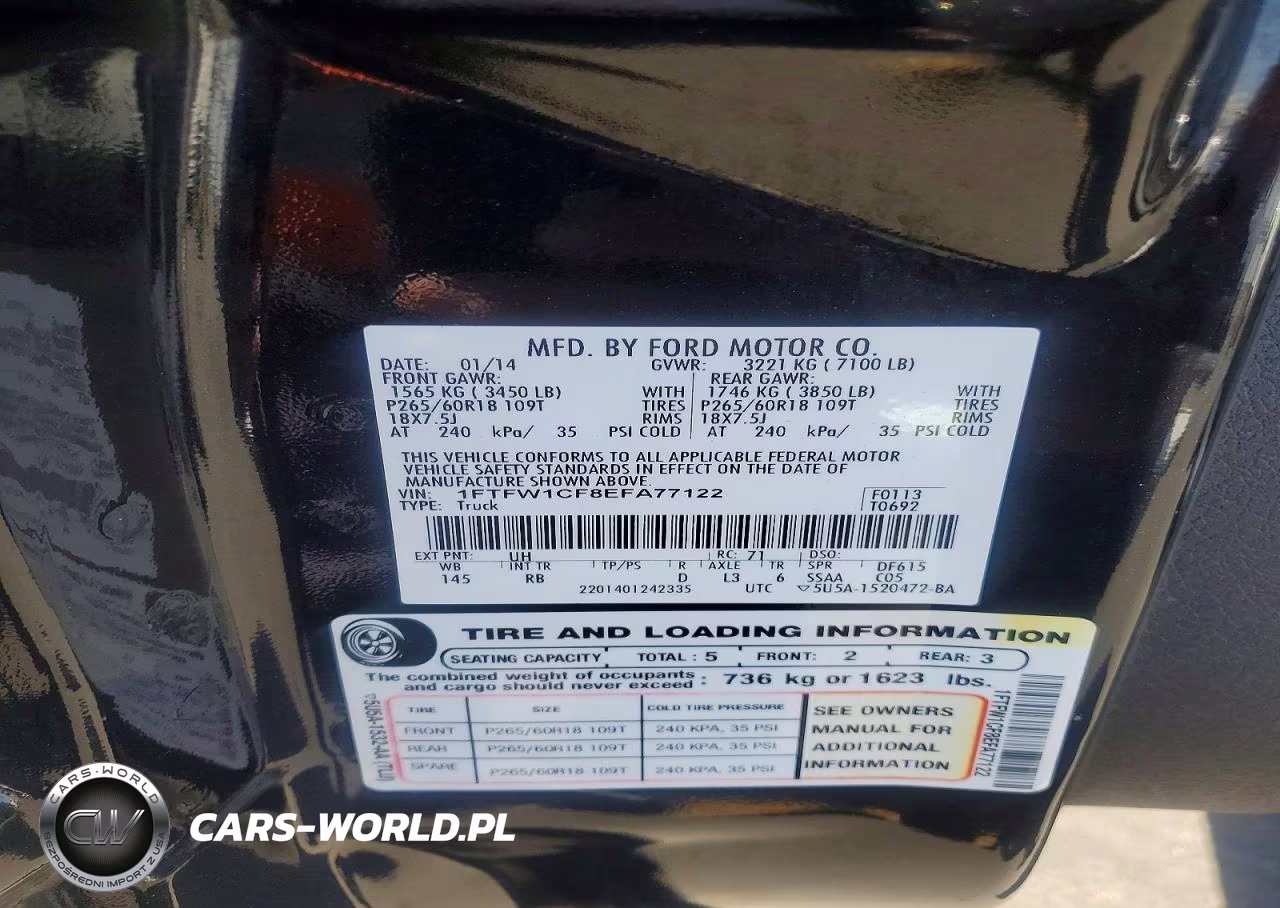 2014 Ford F150 VIN:1FTFW1CF8EFA77122 - 12