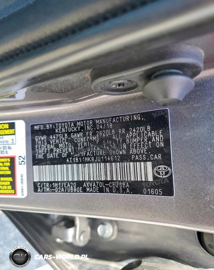 2018 Toyota Camry Se VIN:4T1B11HK8JU114612 - 12