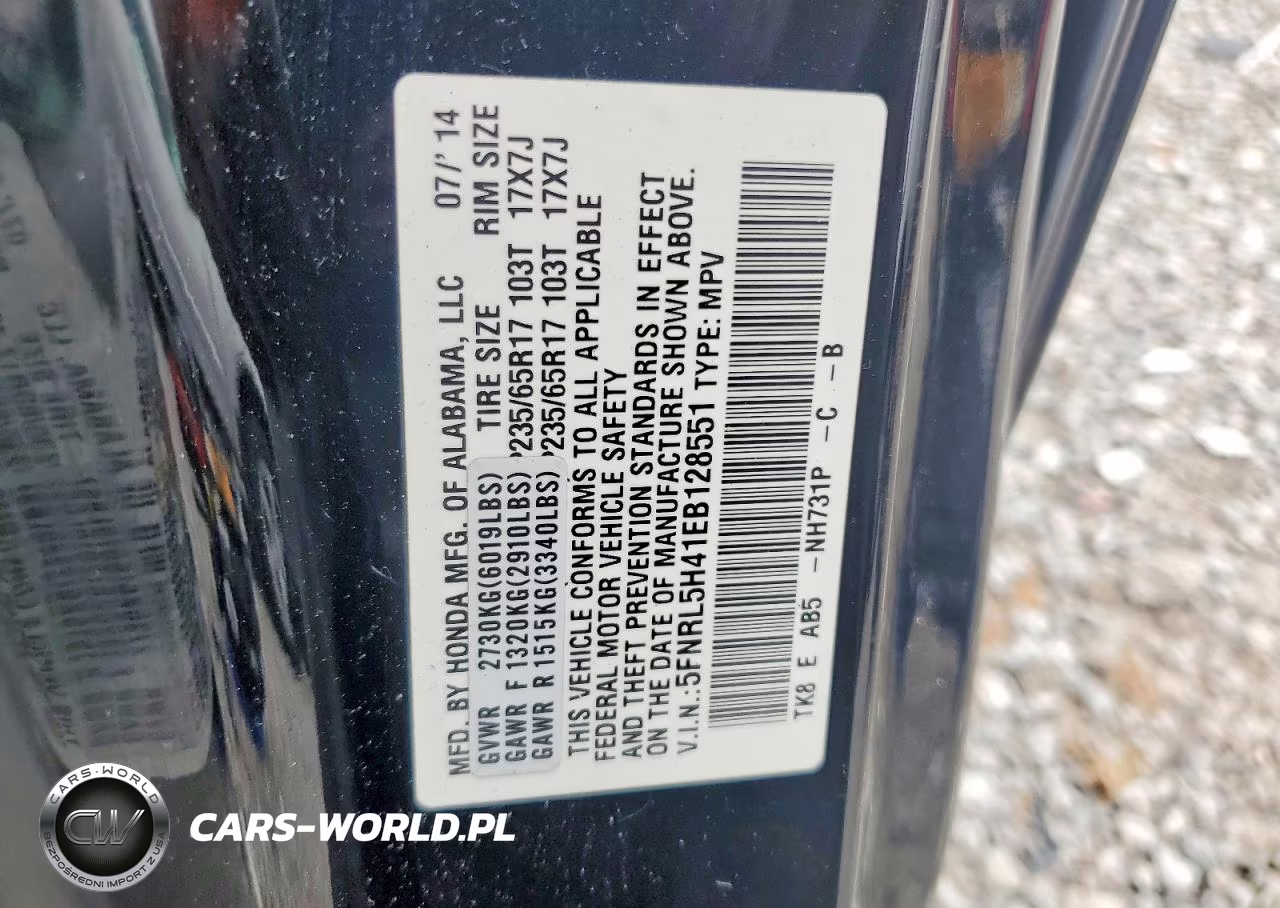 2014 Honda Odyssey Ex VIN:5FNRL5H41EB128551 - 13