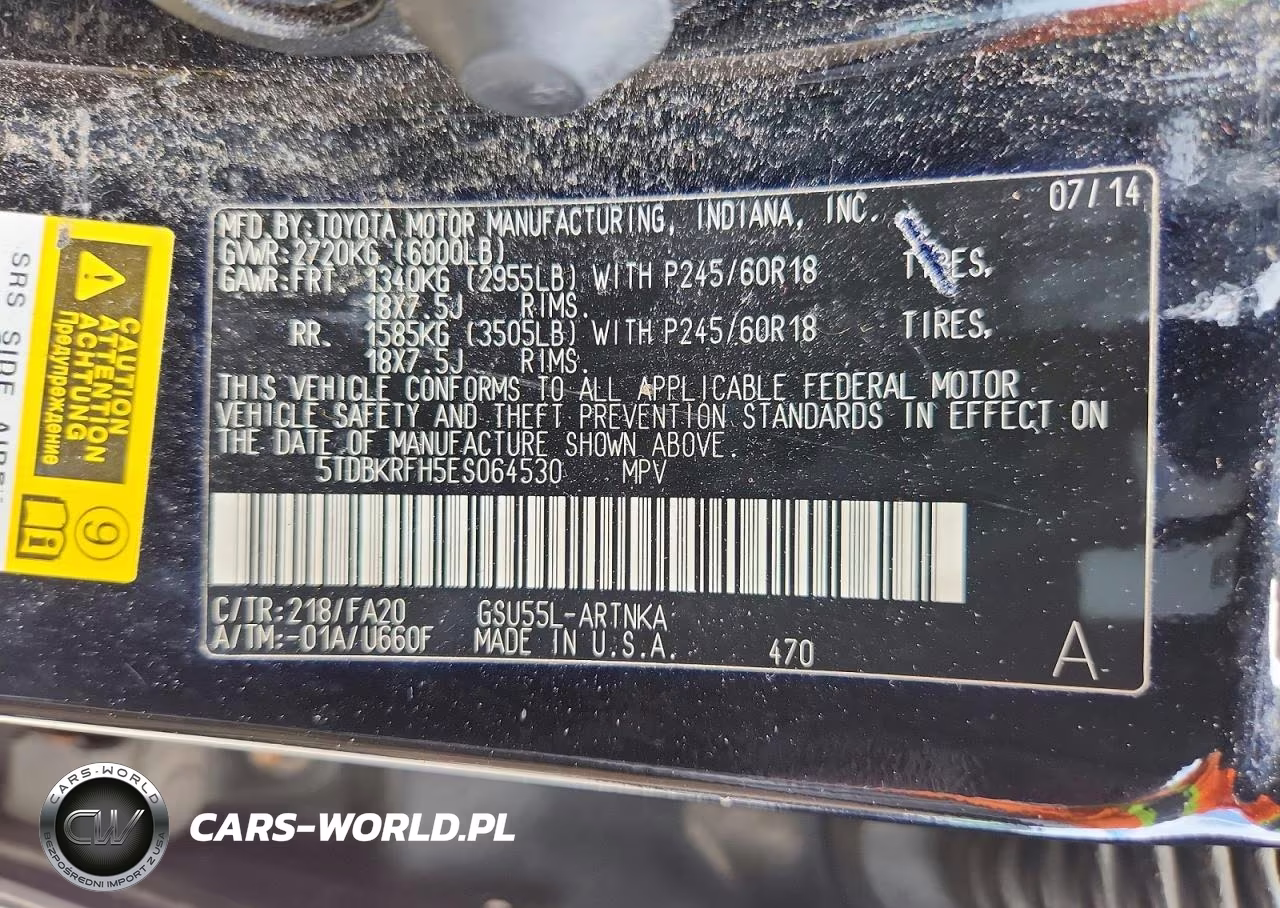 2014 Toyota Higlander VIN:5TDBKRFH5ES064530 - 13