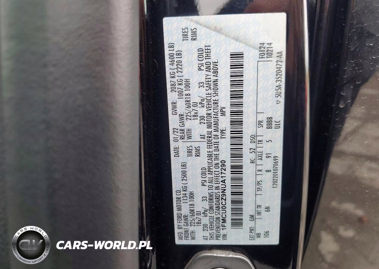 2022 Ford Escape Sel VIN:1FMCU0CZ9NUA17290 - 13