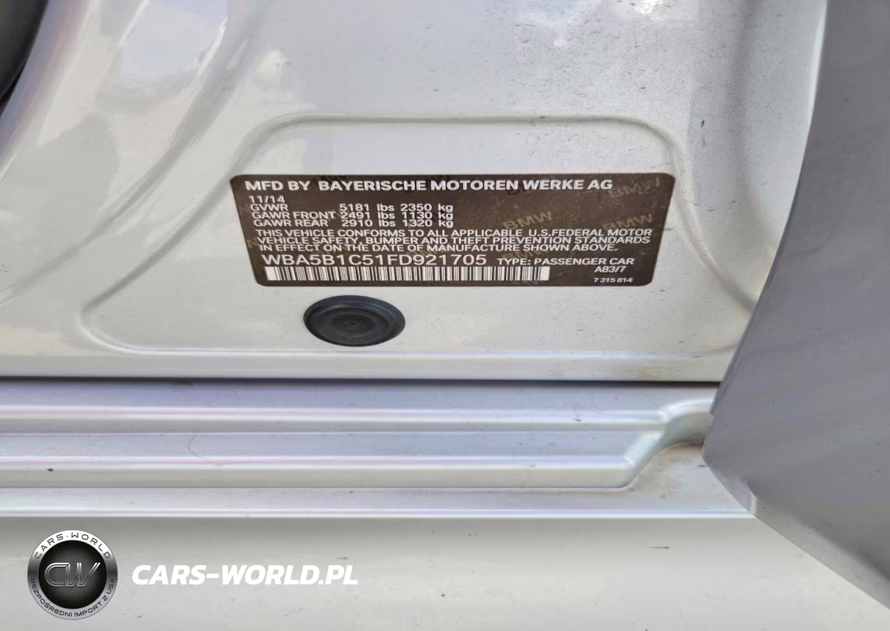 2015 BMW 535 I VIN:WBA5B1C51FD921705 - 12