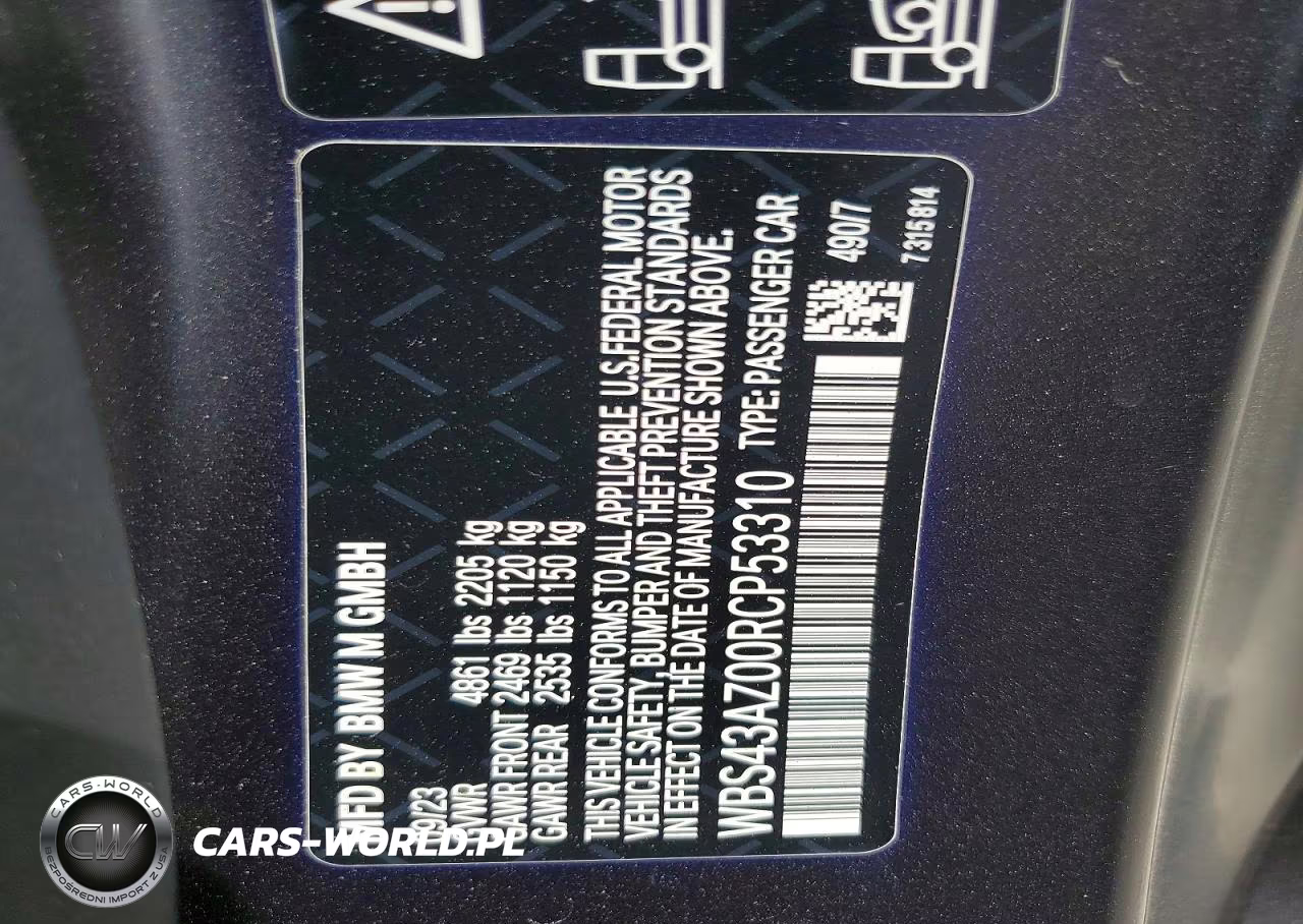 2024 BMW M4 Competition VIN:WBS43AZ00RCP53310 - 12