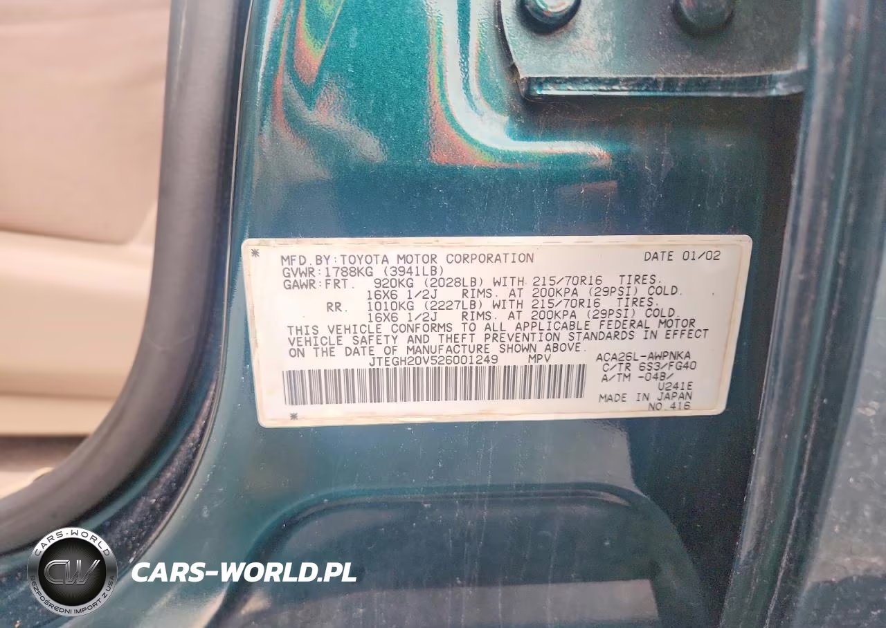 2002 Toyota Rav4 Base VIN:JTEGH20V526001249 - 13