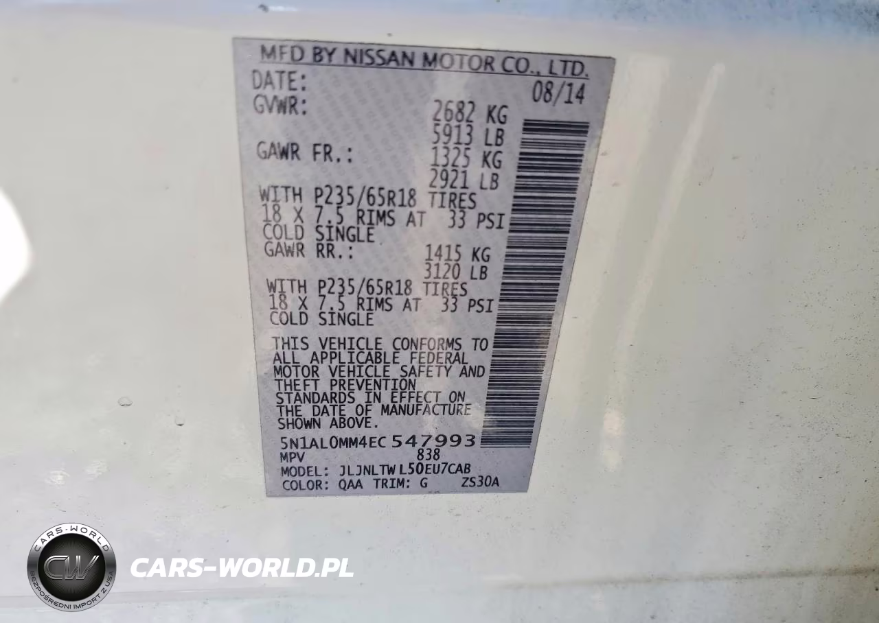 2014 Infiniti Qx60 Base VIN:5N1AL0MM4EC547993 - 13