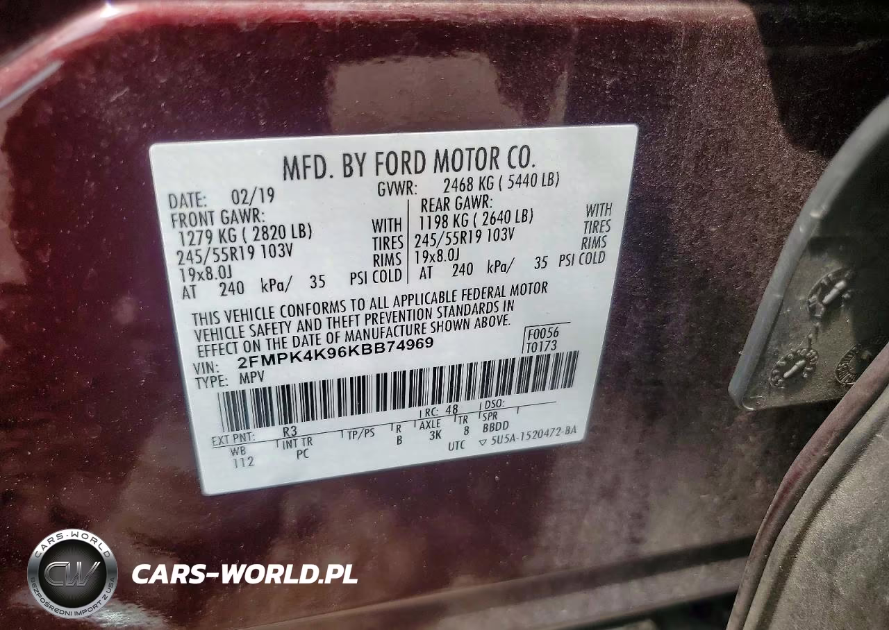 2019 Ford Edge Titanium VIN:2FMPK4K96KBB74969 - 13