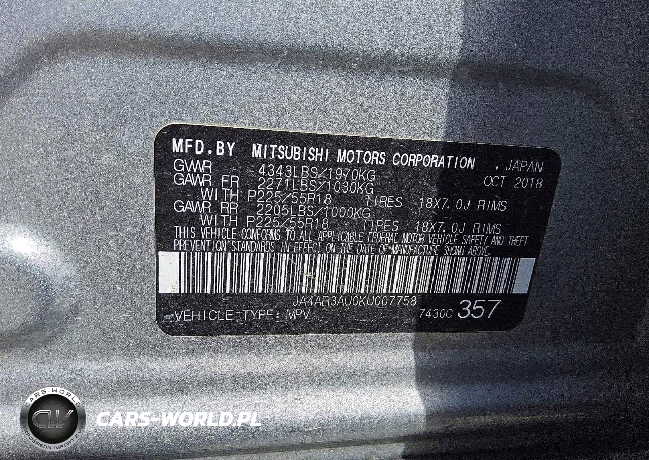 2019 Mitsubishi Outlander Sport VIN:JA4AR3AU0KU007758 - 13