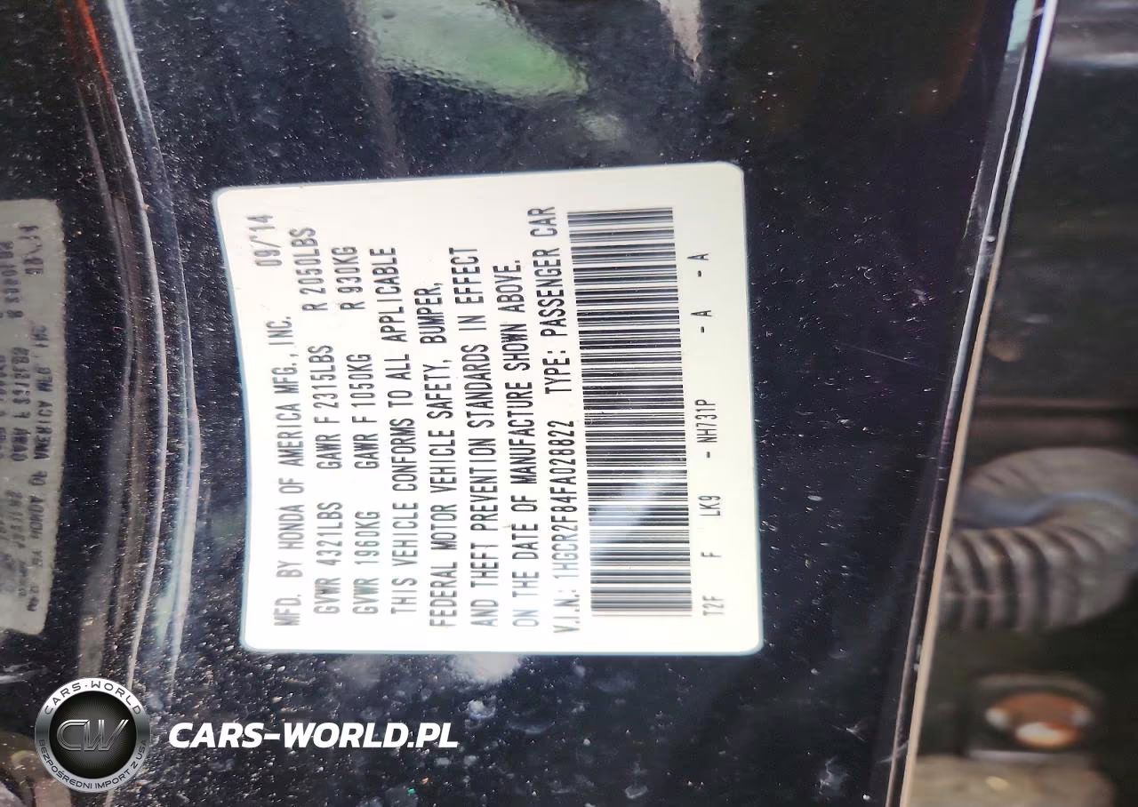 2015 Honda Accord Exl VIN:1HGCR2F84FA028822 - 12