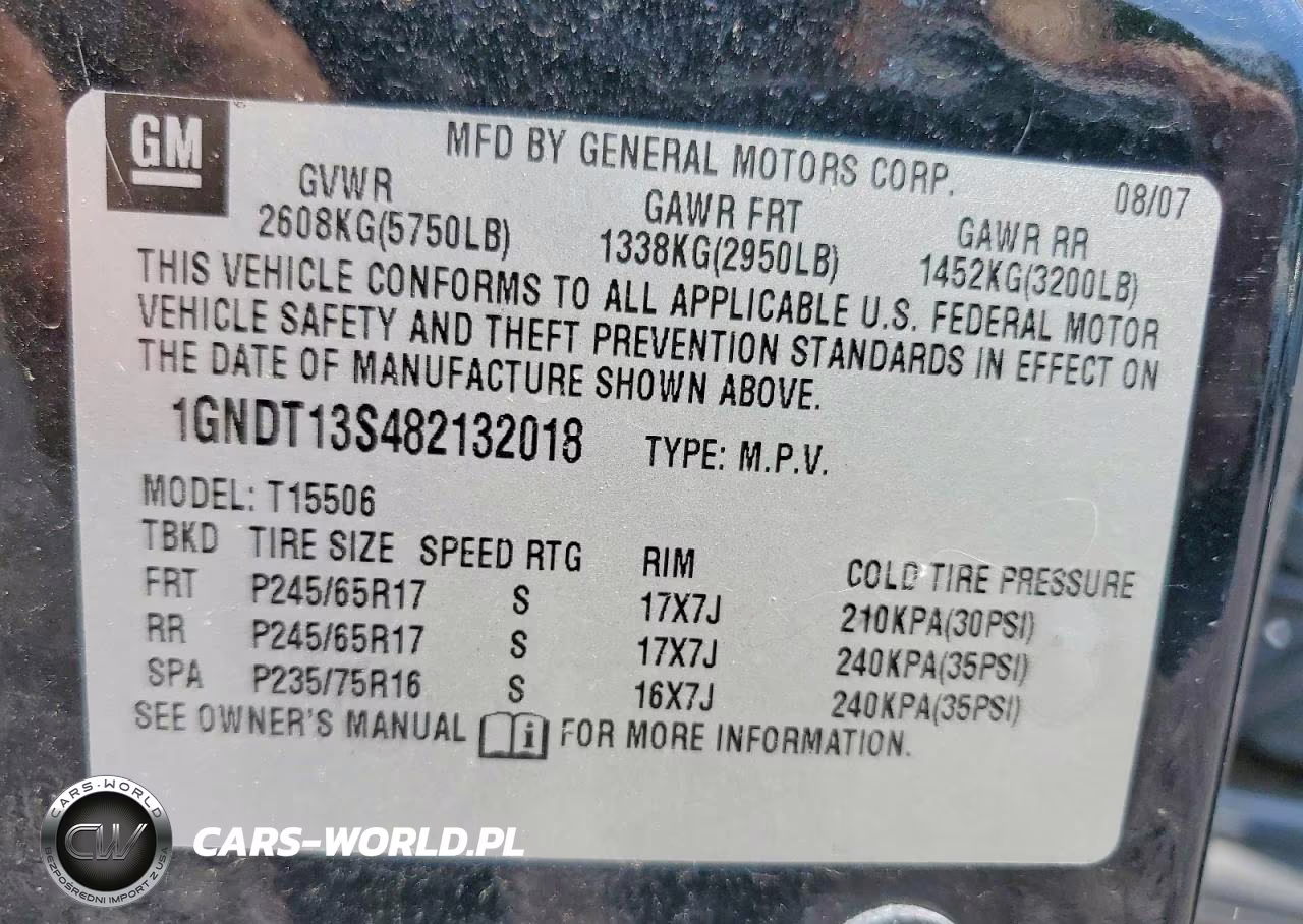 2008 Chevrolet Trailblazer Ls VIN:1GNDT13S482132018 - 13