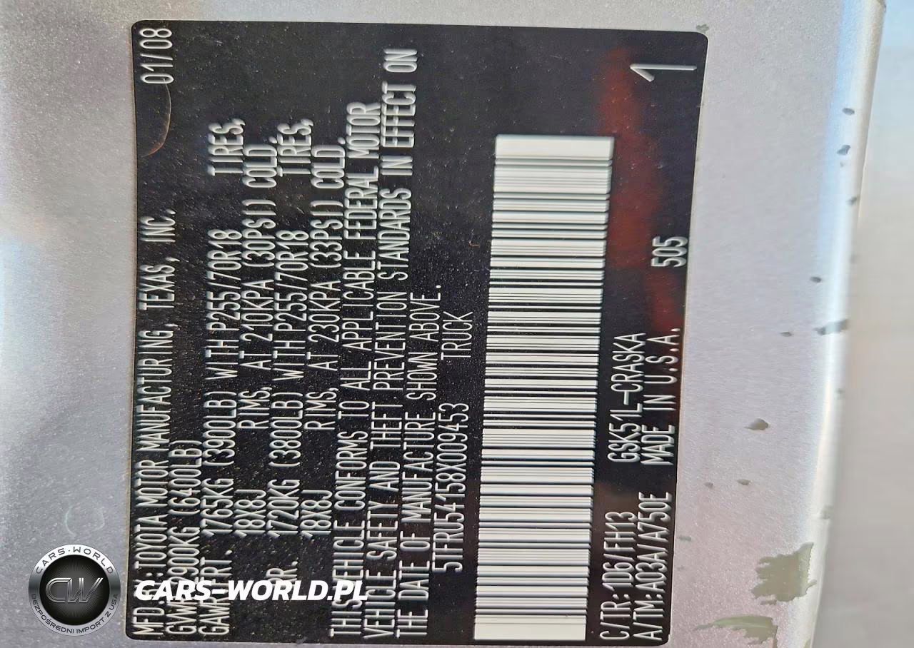 2008 Toyota Tundra Grade VIN:5TFRU54158X009453 - 12