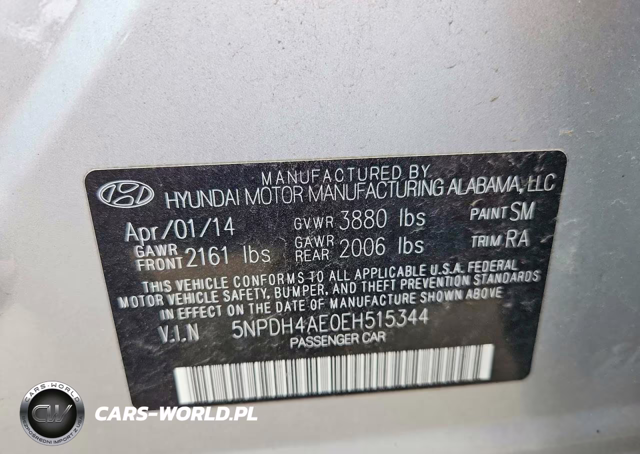 2014 Hyundai Elantra Se VIN:5NPDH4AE0EH515344 - 13
