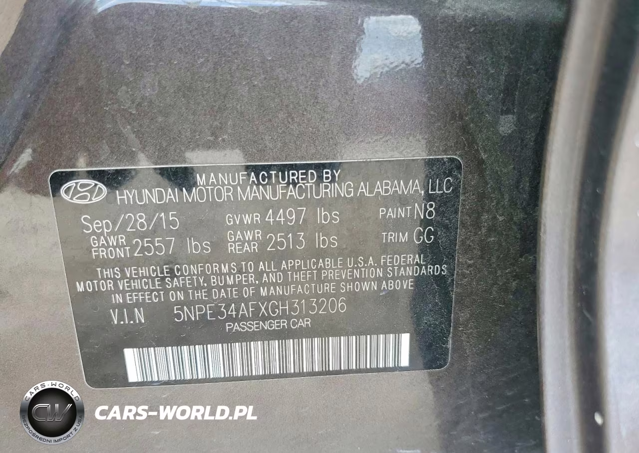 2016 Hyundai Sonata Sport VIN:5NPE34AFXGH313206 - 12