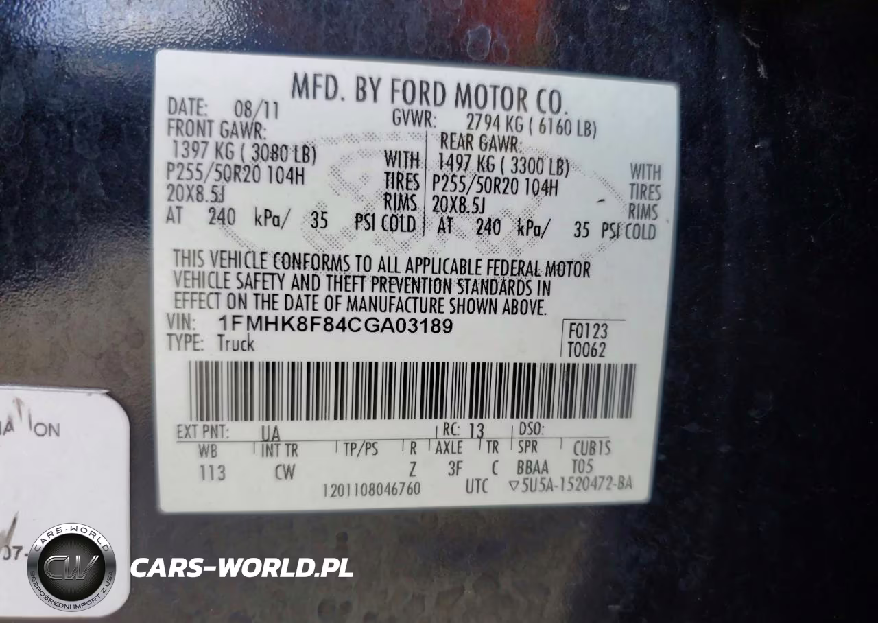 2012 Ford Explorer Limited VIN:1FMHK8F84CGA03189 - 14