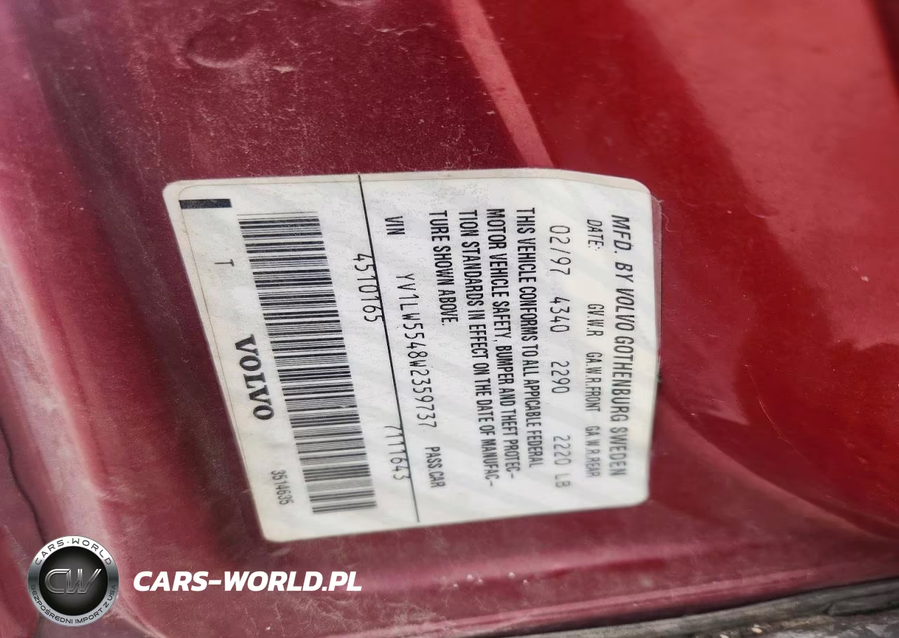 1998 Volvo V70 VIN:YV1LW5548W2359737 - 13