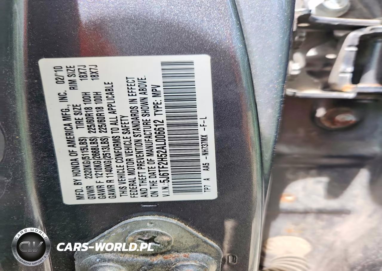 2010 Honda Accord Crosstour Exl VIN:5J6TF2H52AL006612 - 12