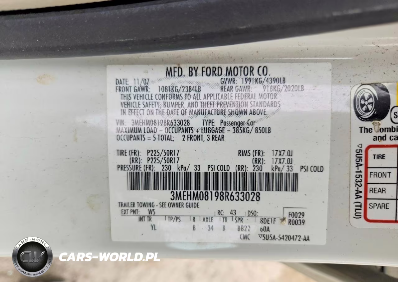 2008 Mercury Milan Premier VIN:3MEHM08198R633028 - 12