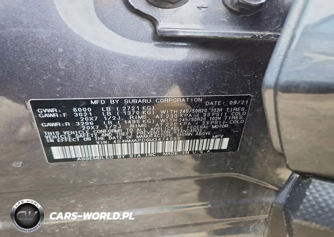 2021 Subaru Ascent Limited VIN:4S4WMAPD6M3474998 - 13