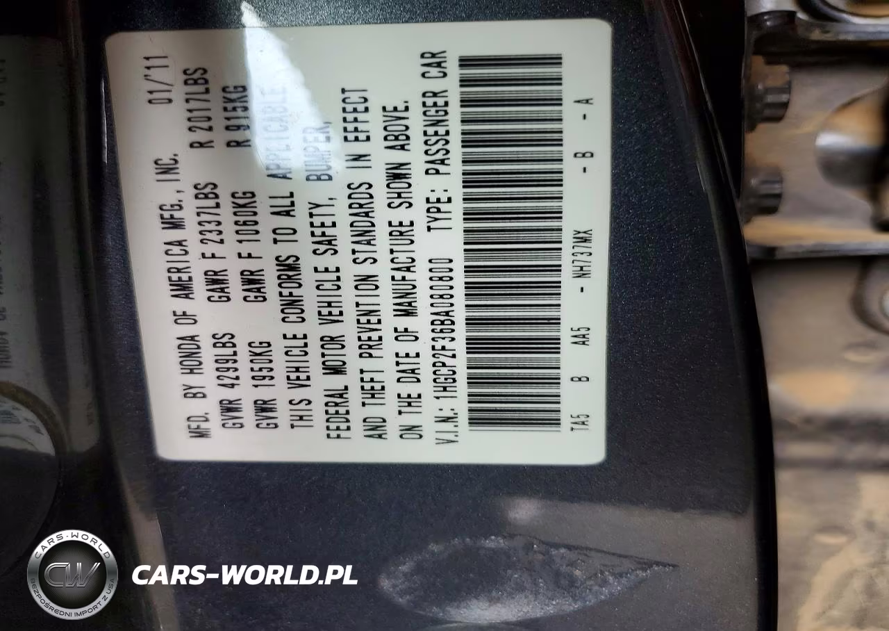 2011 Honda Accord Lx VIN:1HGCP2F36BA080800 - 12